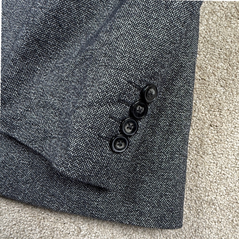 Bar III Men 40R Gray Sport Coat Blazer Carnaby Collection Slim Fit Elbow Patch - Picture 6 of 12